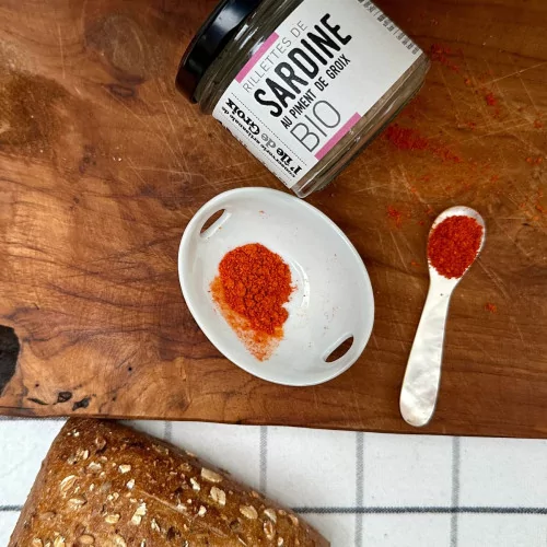 Organic sardine rillettes with Groix chilli pepper